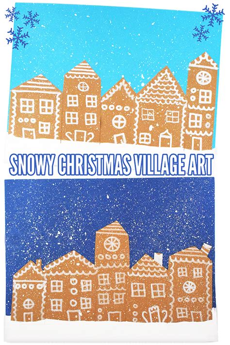 Snowy Christmas Village Artwork Venture | Do a Barrel Roll