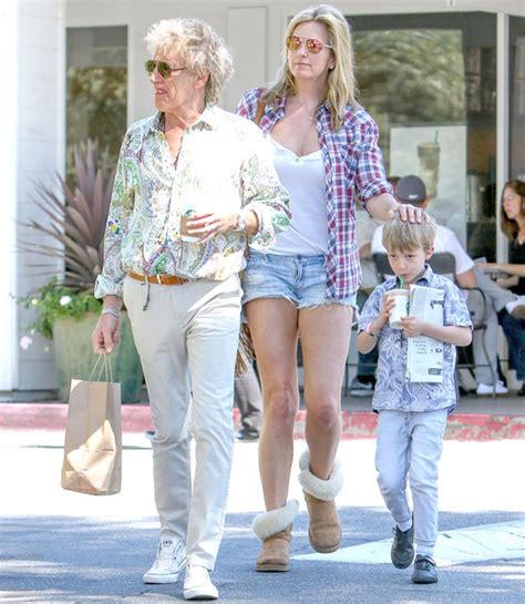 Penny Lancaster flaunts endless pins in TINY denim shorts during day off with Rod Stewart ...