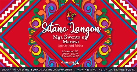 Sitano Langon: Mga Kwento ng Marawi | A Lecture-Exhibit