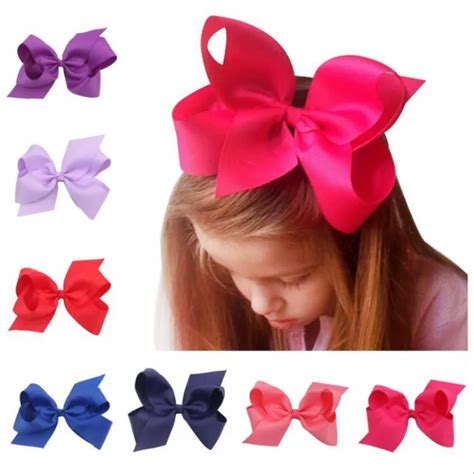 Aliexpress.com : Buy 6.5 inch Ribbon Hair Bows Hair Clips Boutique ...