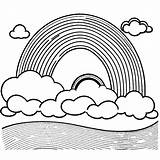 Rainbow With clouds coloring Page Lulu Pages sketch template