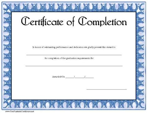 Certificate Of Completion Free Printable - FREE PRINTABLE TEMPLATES