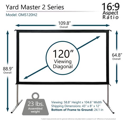 Elite Screens Yard Master 2, 120 inch Outdoor Projector Screen with Stand 16:9, 8K 4K Ultra HD ...