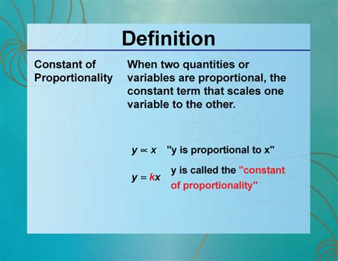 Definition--Ratios, Proportions, and Percents Concepts--The Constant of Proportionality | Media4Math