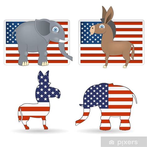 Poster The democrat and republican symbols - PIXERS.US