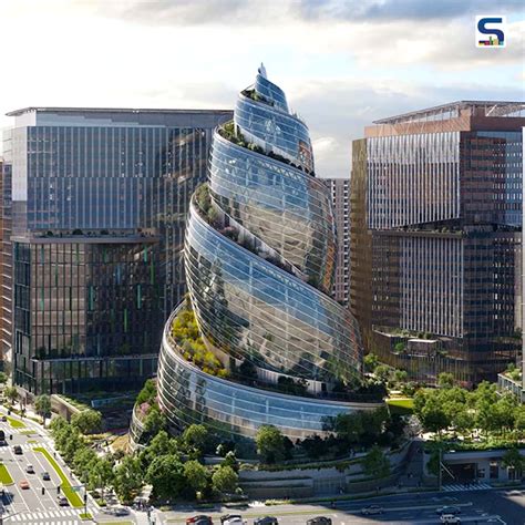 A Distinct, 350-foot Helix-Shaped Glass Tower Informs Amazon HQ2 in ...