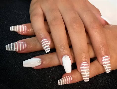 White stripes nails. Pic by a.rvnails French Manicure Nails, 3d Nails ...