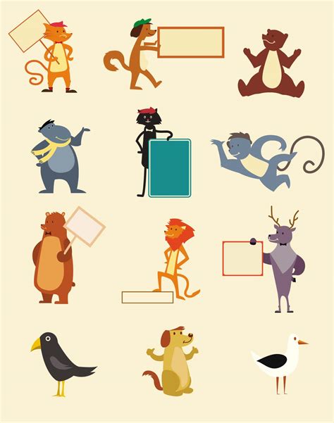 Cartoon vector clip art animals | Free download