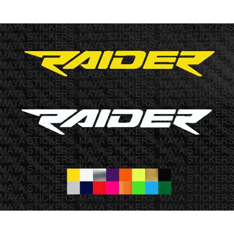 TVS Raider stickers in custom colors and sizes