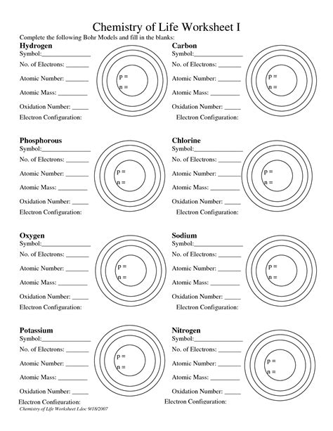 Atomic Structure Bohr Model Worksheet Gcse Chemistry, Chemistry Worksheets, Chemistry Classroom ...