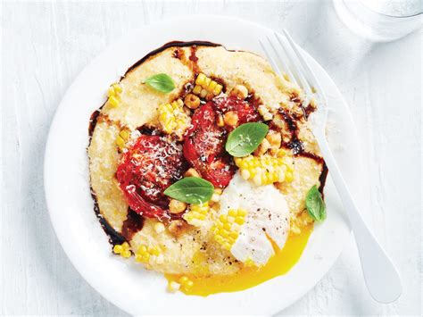 Creamy Corn Polenta with Balsamic Roasted Tomatoes | Best Health