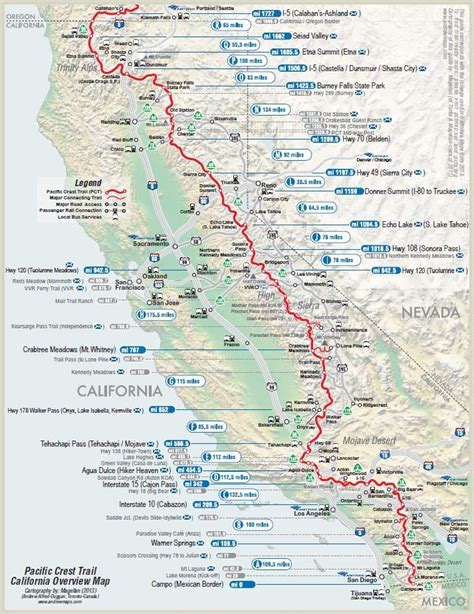 Map Of The Pacific Crest Trail take a hike map of the pacific crest trail 713 X 924 pixels ...