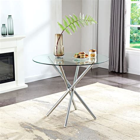 STYLIFING Round Glass Dining Table - Modern Round Dining Table for sale ...