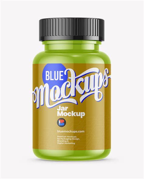 Jar Mockup | Glossy – Blue Mockups