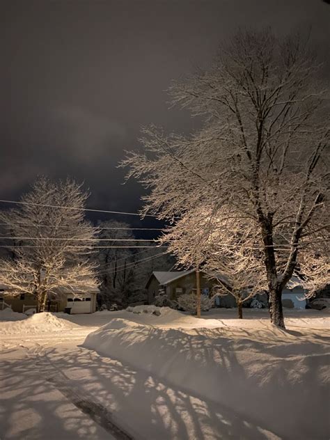 snow aesthetic snow at night wallpaper winter streets | Snow night, Winter landscape, Dark landscape