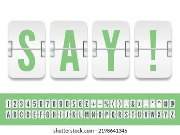 White Scoreboard Alphabet Regular Font Numbers Stock Vector (Royalty Free) 2198641345 | Shutterstock