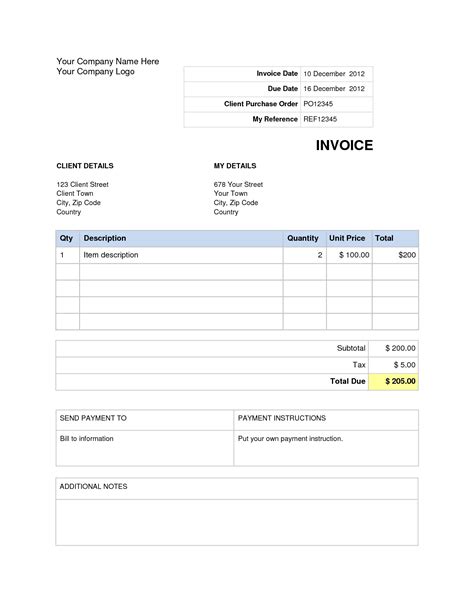 Microsoft Office Invoice Templates | Invoice Template Ideas