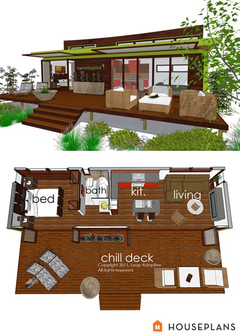 Modern Style House Plan - 1 Beds 1 Baths 480 Sq/Ft Plan #484-4 ...