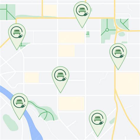 Premium Vector | Map with charging points for electric cars