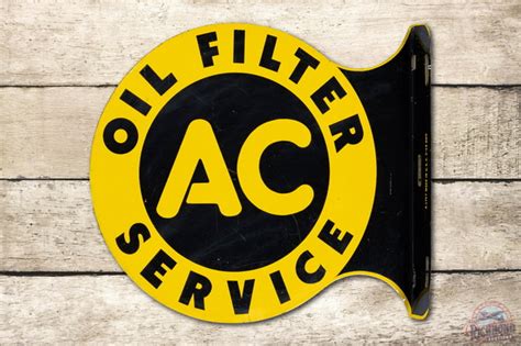 1945 Ac Oil Filter Service Tin Flange Sign