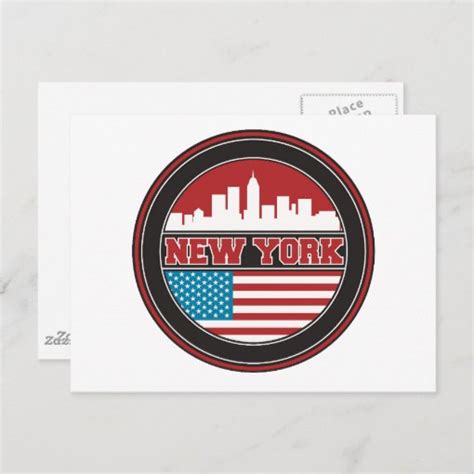 New York Skyline | United States Flag Postcard | Zazzle