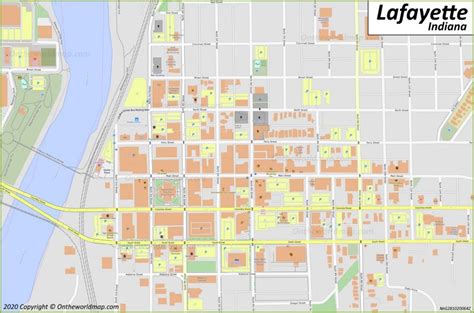 Lafayette IN Downtown Map - Ontheworldmap.com