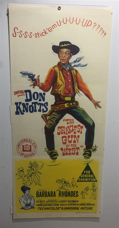 ORIGINAL DAYBILL MOVIE POSTER – CLASSIC DON KNOTTS SHAKIEST GUN IN THE WEST RHOADES MIZZY ...