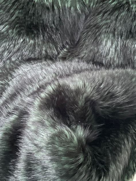 Midnight Black Wolf faux fur