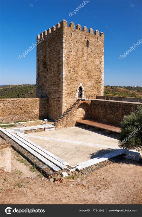 The keep tower of Mertola Castle. Mertola. Portugal — Stock Photo ...