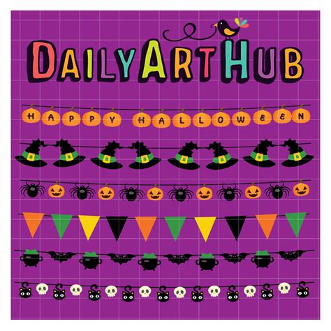 Halloween Garland Clip Art Set – Daily Art Hub // Graphics, Alphabets & SVG