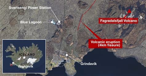 Iceland volcano map shows lava path from Reykjanes Peninsula eruption ...