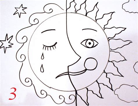 Half Sun Half Moon Drawing at PaintingValley.com | Explore collection of Half Sun Half Moon Drawing