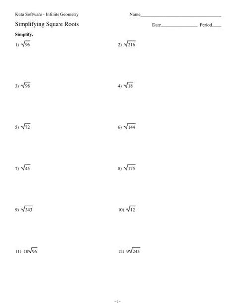 1-Simplifying square roots