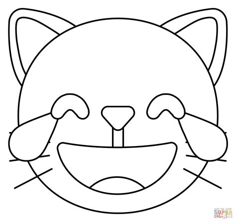 Cat With Tears Of Joy Emoji Coloring Page Free Printable Coloring Pages ...