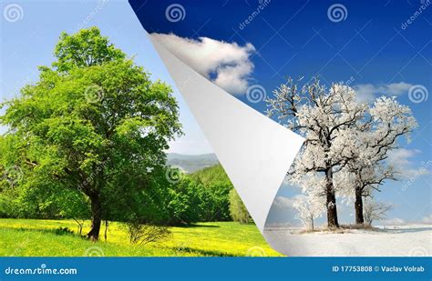 Spring and Winter Landscape Stock Photo - Image of scenics, spring ...