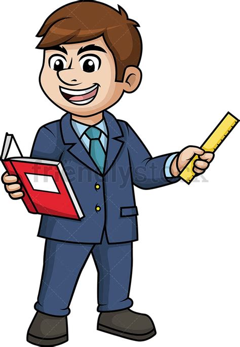 Man Teaching Cartoon Clipart Vector - FriendlyStock