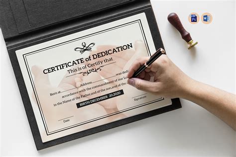 Dedication Certificate Template