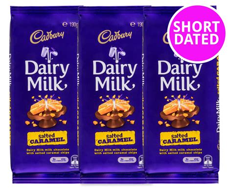 3 x Cadbury Dairy Milk Chocolate Block Salted Caramel 190g | Catch.com.au