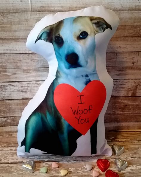 Personalized Dog Photo Pillow Valentine's Day Gift Made From Your Photo