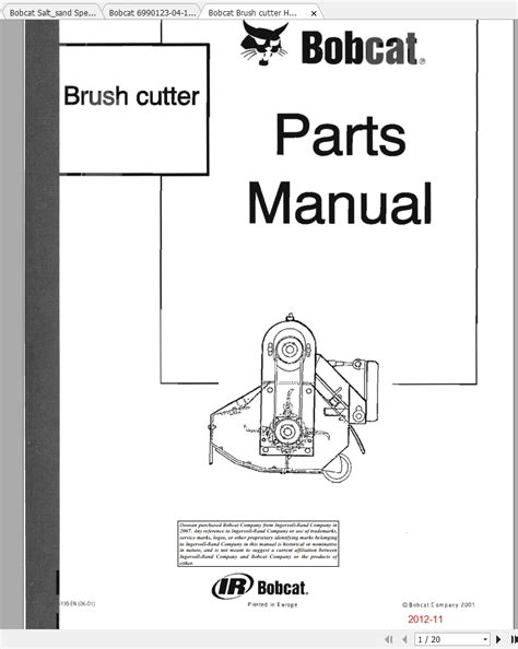 Bobcat Attachments Spare Parts Catalog