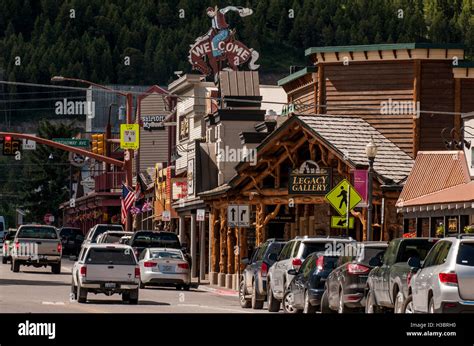 Main street in downtown Jackson Hole, Wyoming, USA Stock Photo - Alamy