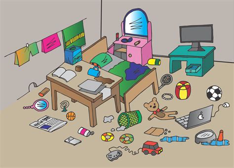 Messy bedroom clipart free image download