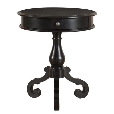 Cooper Classics Distressed Black Cedar Round End Table at Lowes.com