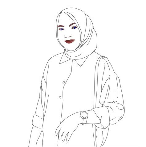 Sketsa Gambar Kartun Keren Hitam Putih Perempuan : Estetis Wanita Mengenakan Karya Seni Sketsa ...