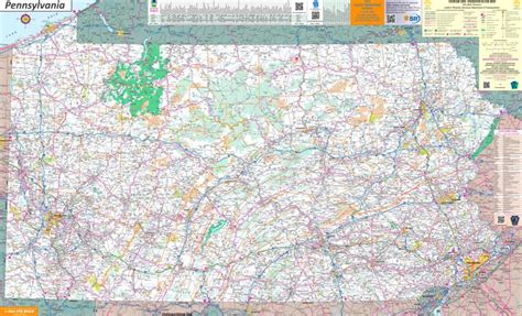 Large Detailed Tourist Map of Pennsylvania With Cities and Towns ...