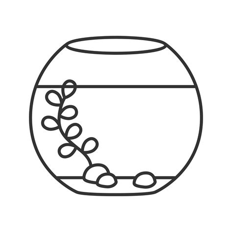 Aquarium linear icon. Thin line illustration. Fishkeeping. Fish tank ...