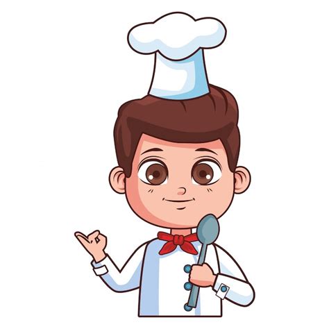 Cute chef boy cartoon Vector | Premium Download