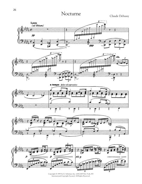 Nocturne by Claude Debussy Sheet Music for Piano Solo at Sheet Music Direct