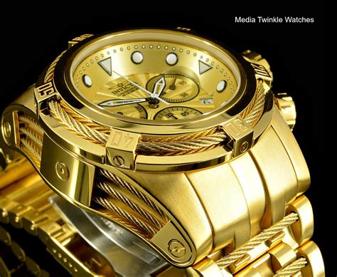 Invicta Bolt Zeus Swiss Quartz Chronograph Gold Dial All Gold Tone Bracelet Watch 23911