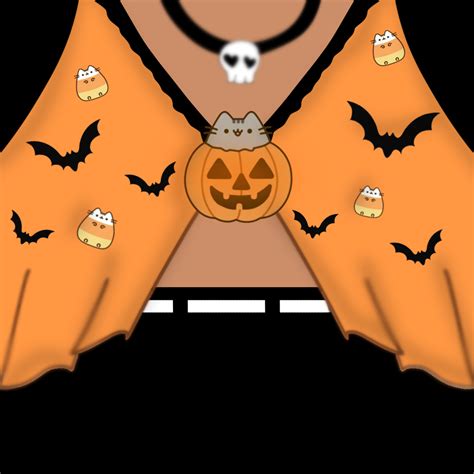 Roblox T-shirt // Black and orange pusheen themed halloween top 🧡🕸 | Camisa de halloween ...